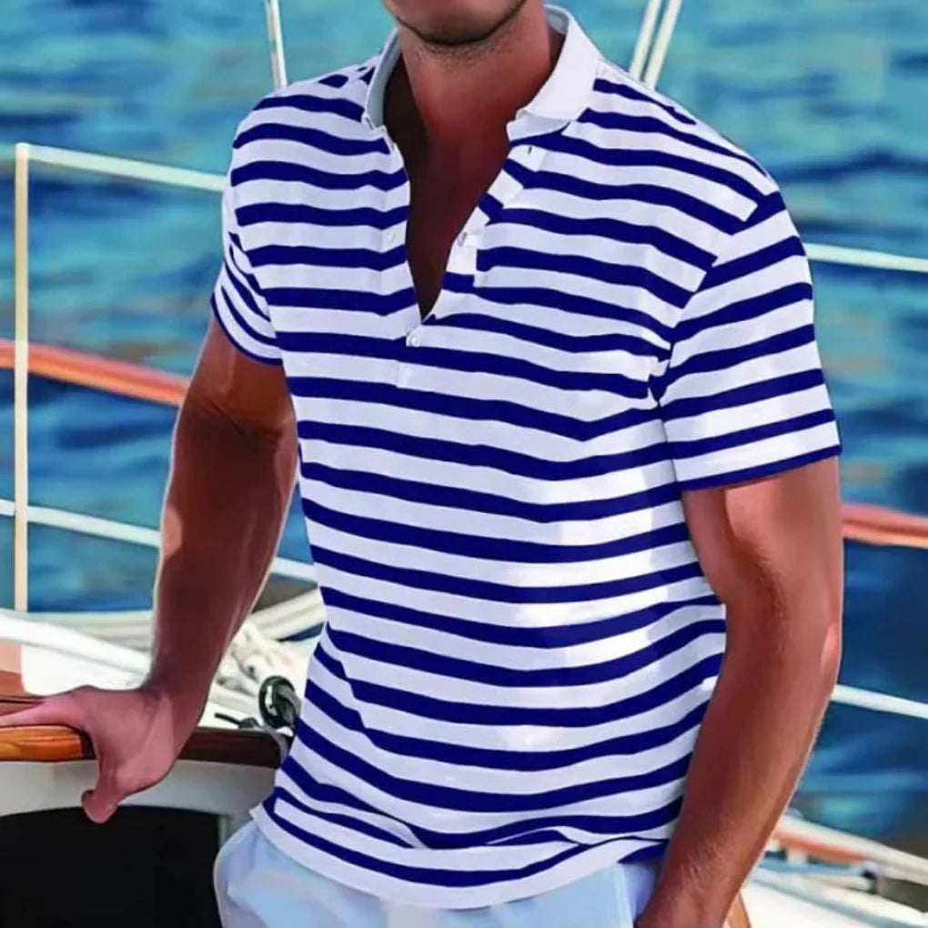 Retro-Polohemd mit Streifen für Herren