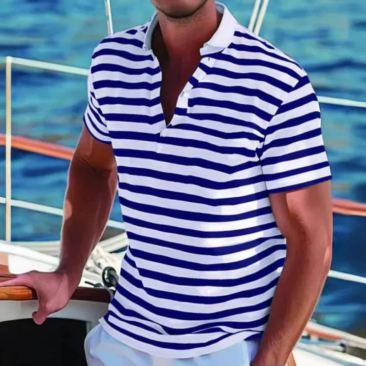 Retro-Polohemd mit Streifen für Herren