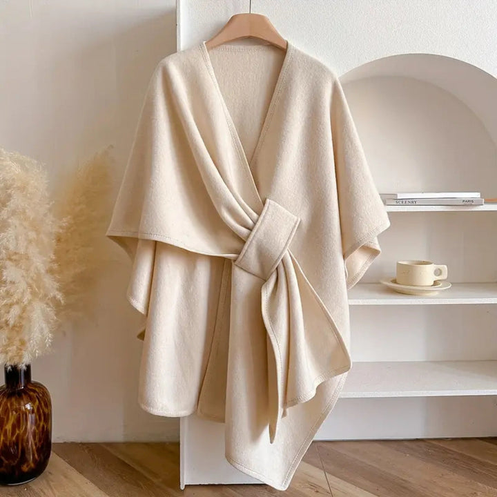 Luxuriöser windabweisender Schal-Mantel für Damen