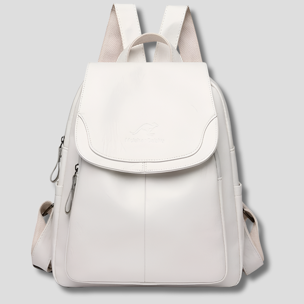 Diebstahlsicherer Lederrucksack für stilbewusste Frauen