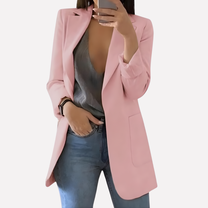 Damen Blazer mit Fronttaschen – Strukturierte Alltagslage
