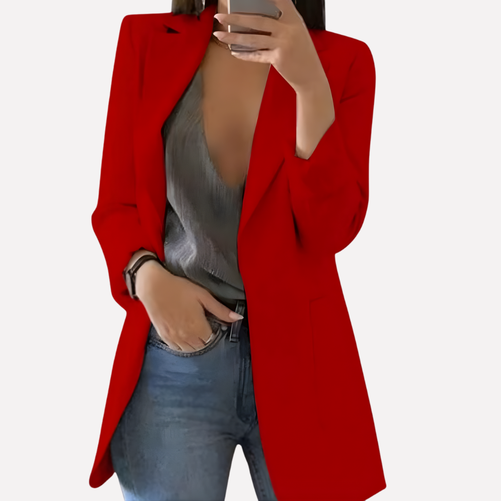 Damen Blazer mit Fronttaschen – Strukturierte Alltagslage
