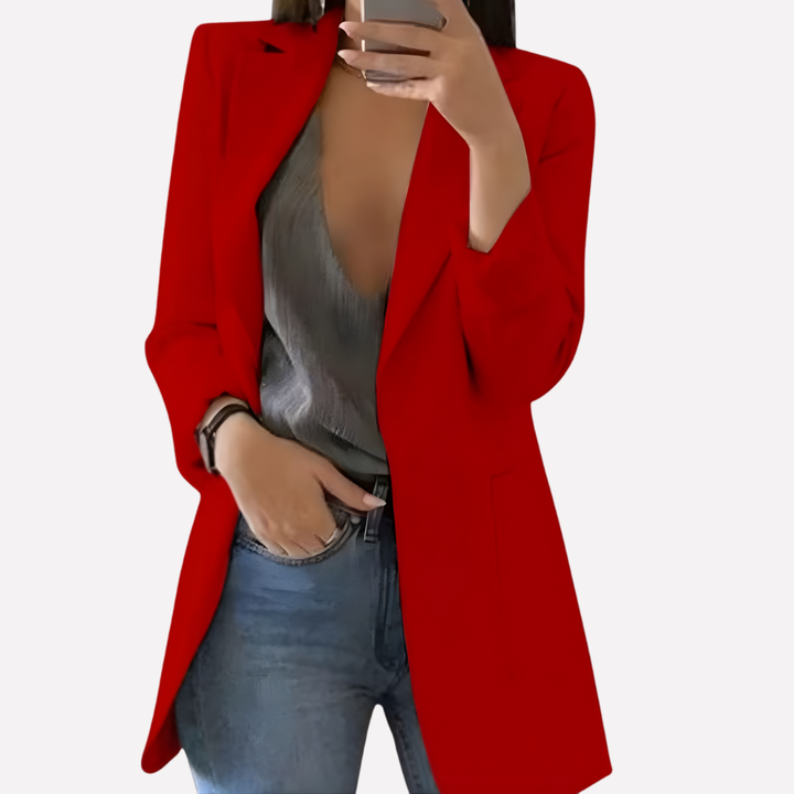 Damen Blazer mit Fronttaschen – Strukturierte Alltagslage