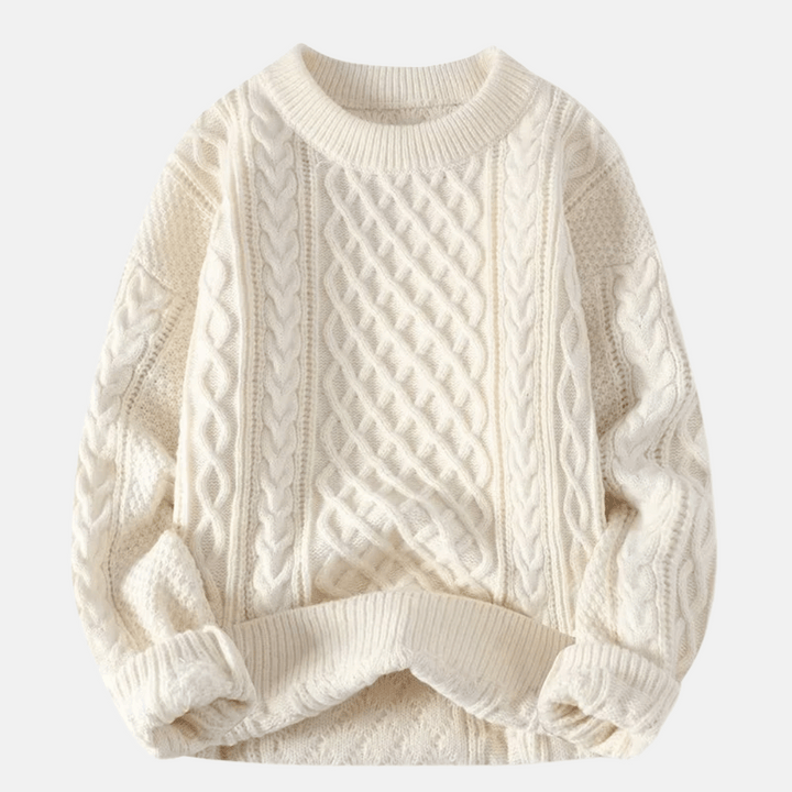 Einfarbiger gestrickter Winterpullover für Herren