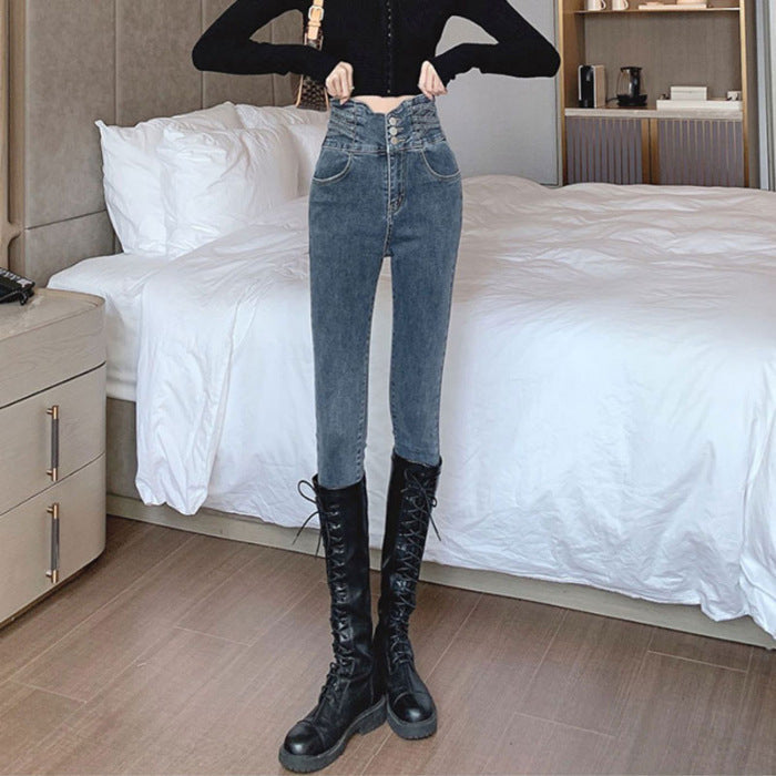 Hoch taillierte Damenjeans