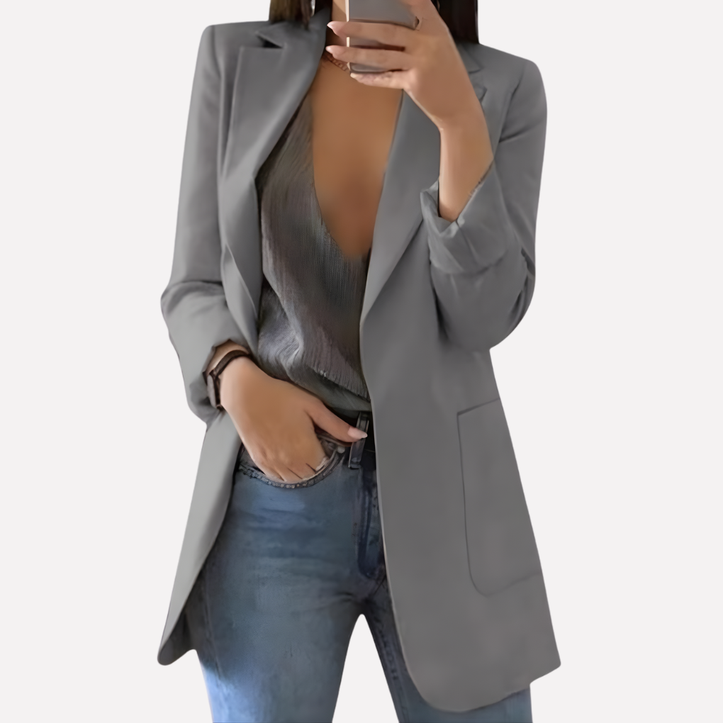 Damen Blazer mit Fronttaschen – Strukturierte Alltagslage