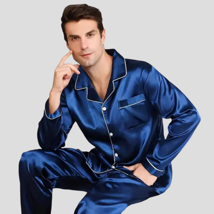Satin-Seiden-Pyjama-Set für Herren
