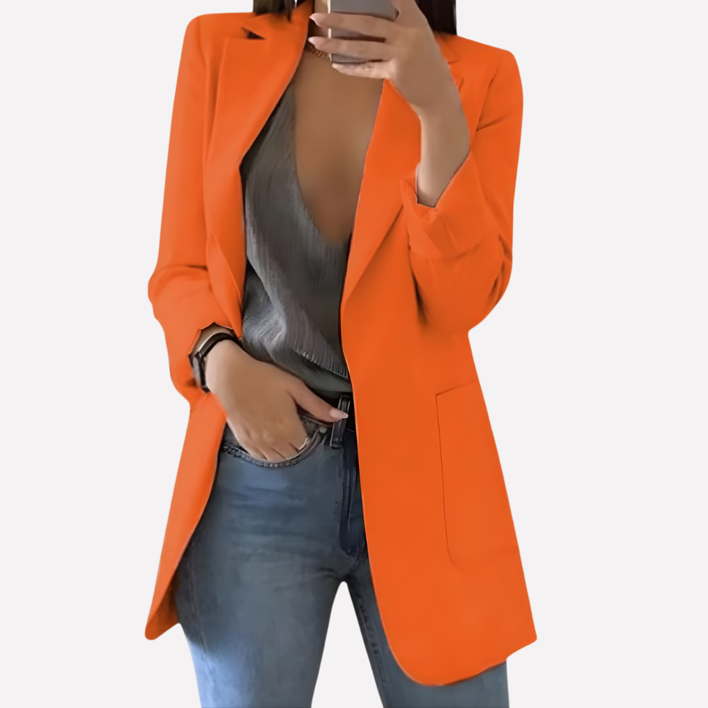 Damen Blazer mit Fronttaschen – Strukturierte Alltagslage