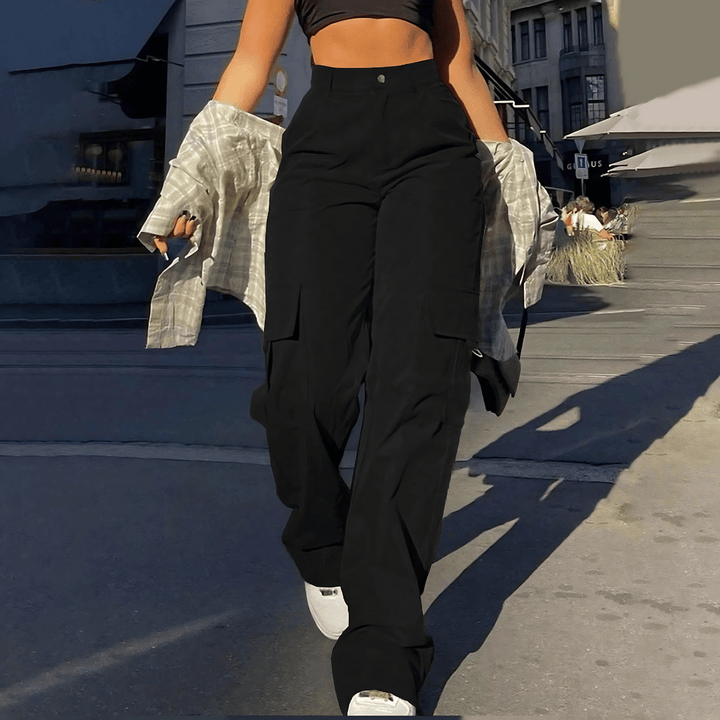 Hochtaillierte Cargohose für Damen