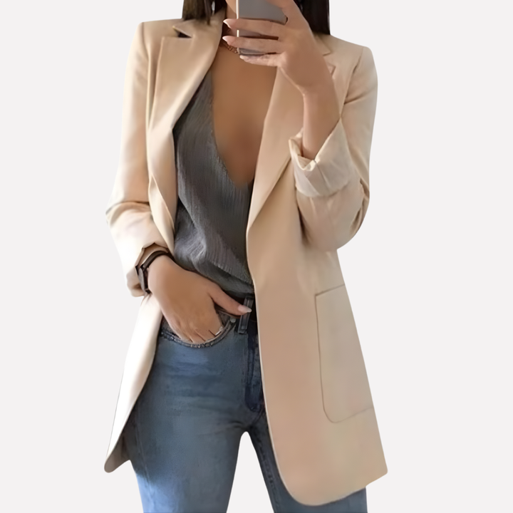 Damen Blazer mit Fronttaschen – Strukturierte Alltagslage
