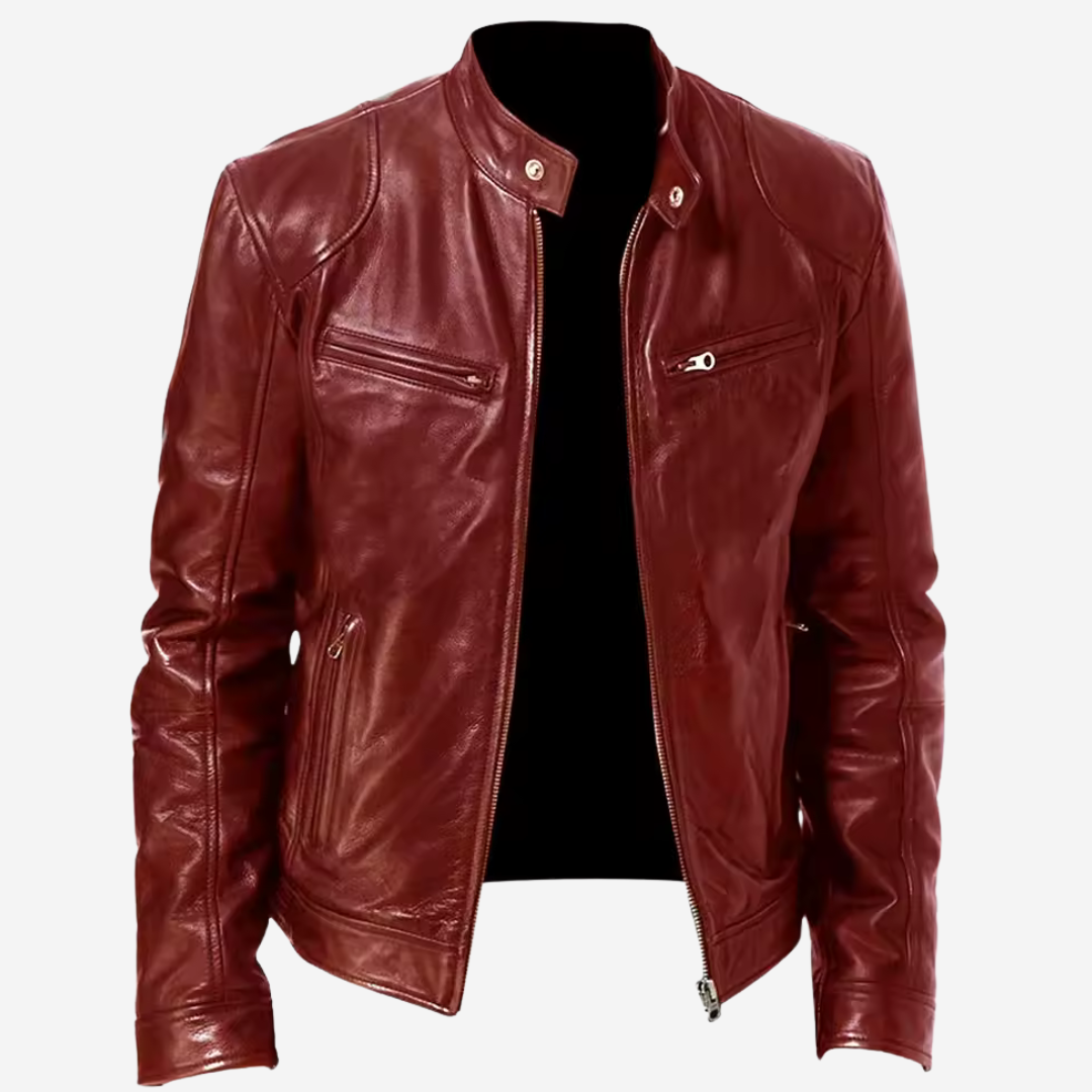 Klassische Herrenjacke aus Leder