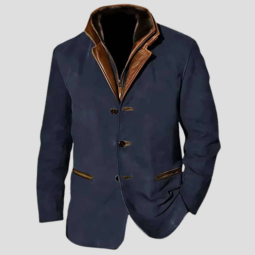 Herrenjacke im Retro-Stil mit kontrastierendem Kragen
