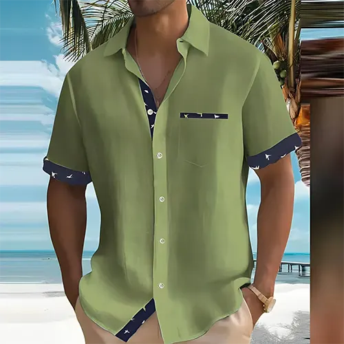 Atmungsaktives Herren-Sommerhemd mit kurzen Ärmeln