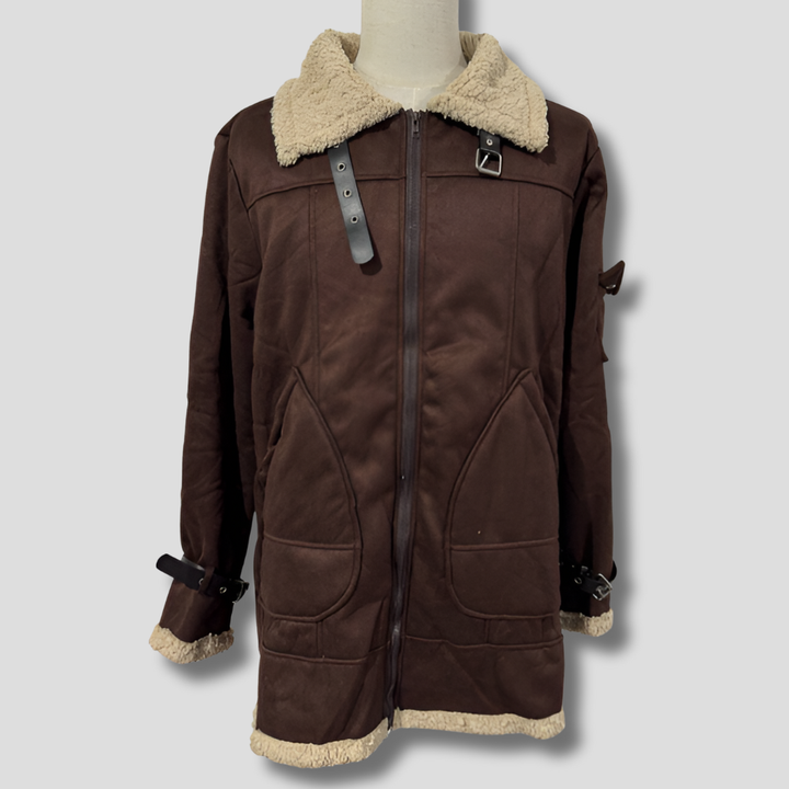 Herren-Bikerjacke in Kamelfarbe
