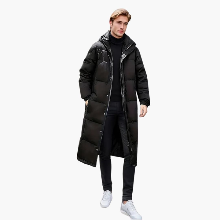 Herren gepolsterte Jacke für den Winter mit durchgehendem Reißverschluss
