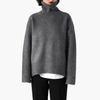 Damen Rollkragenpullover mit langen Ärmeln und gerippter Textur