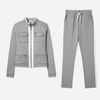 Damen Zip-Jacke & Hosen-Set – Kontrastbesatz-Stil