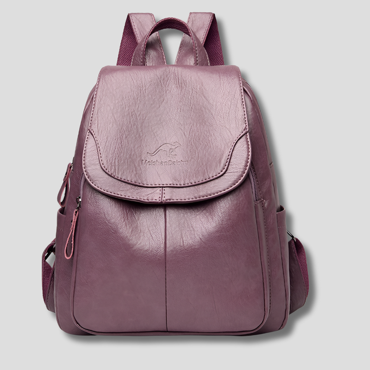 Diebstahlsicherer Lederrucksack für stilbewusste Frauen