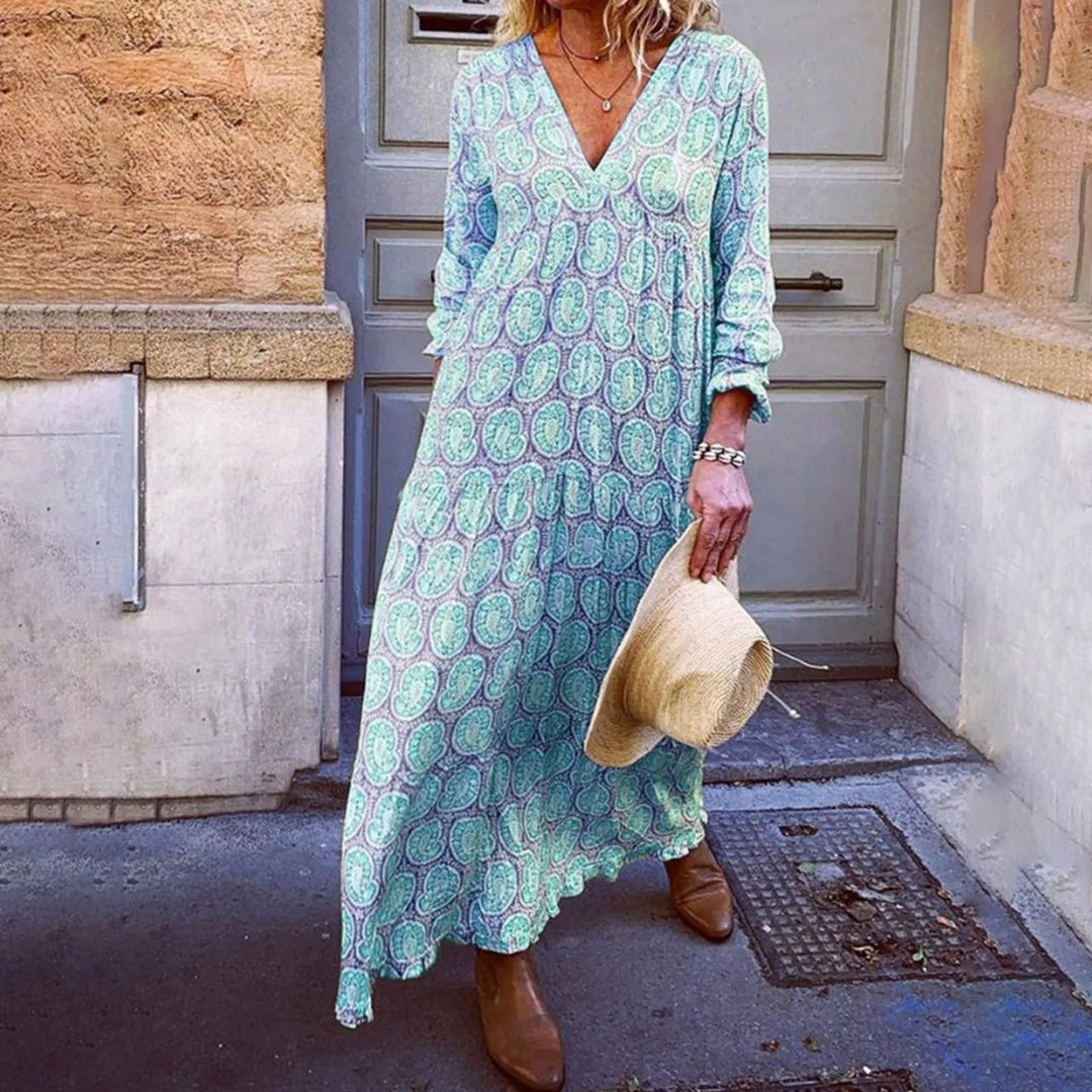Bohowaves Maxikleid mit geometrischem Muster