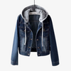 Stilvolle, kurze Jeansjacke mit Kapuze für Damen