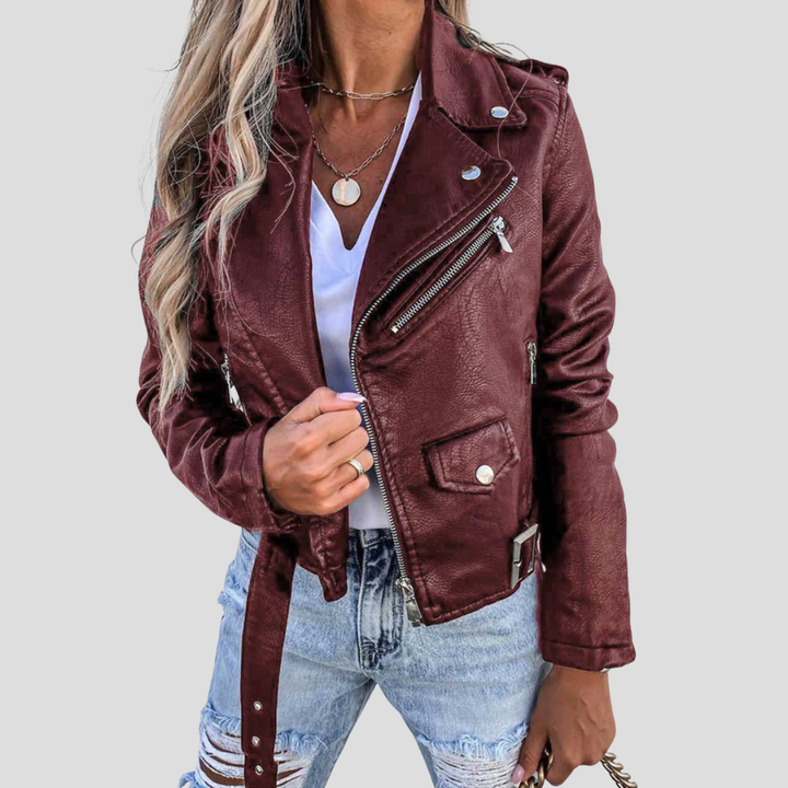 Gefütterte Lederjacke für Damen