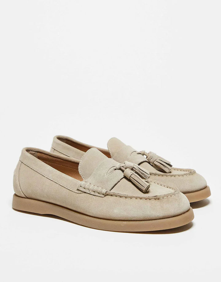 Luxuriöse Wildleder-Loafer mit Quastendetail