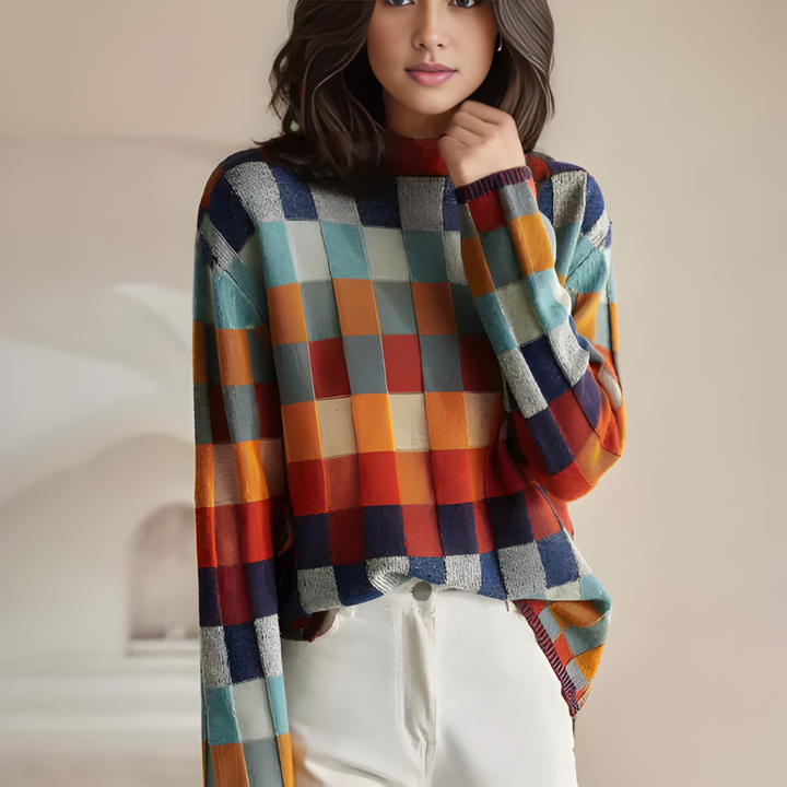 Damen Pullover mit hohem Kragen