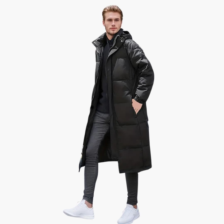 Herren gepolsterte Jacke für den Winter mit durchgehendem Reißverschluss