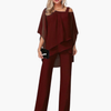 Damen-Jumpsuit mit Kalt-Schulter und weitem Bein