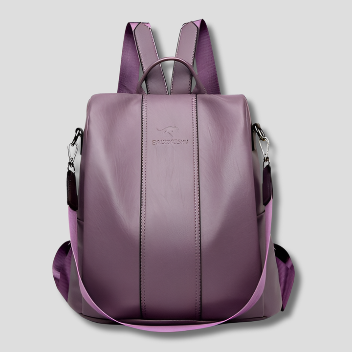 Diebstahlsicherer Lederrucksack für stilbewusste Frauen