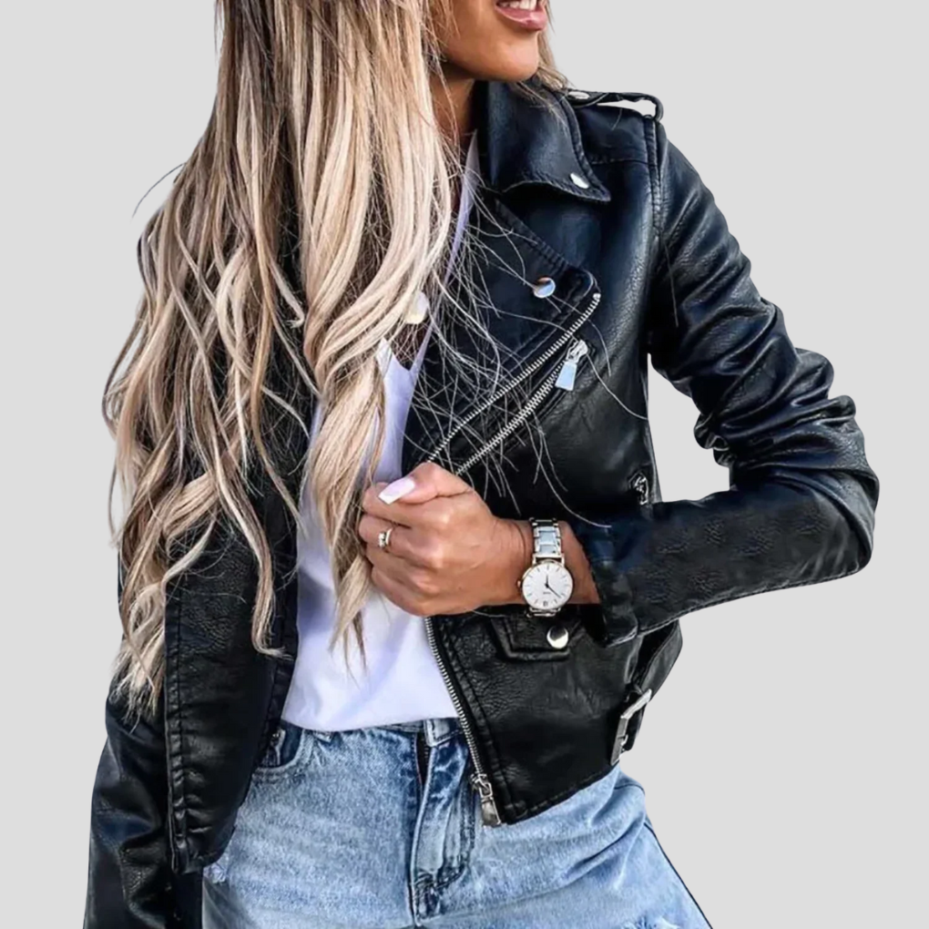 Gefütterte Lederjacke für Damen