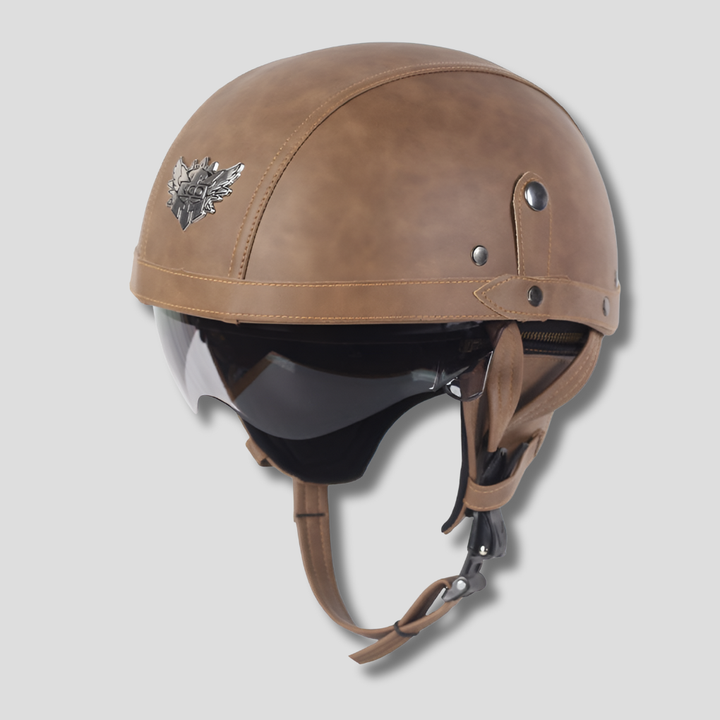Vintage-Motorradhelm mit ausziehbarem Visier
