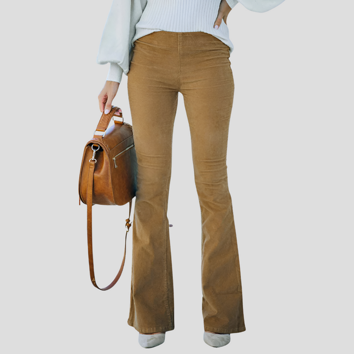 Damenhose aus Vintage-Cord mit hoher Taille