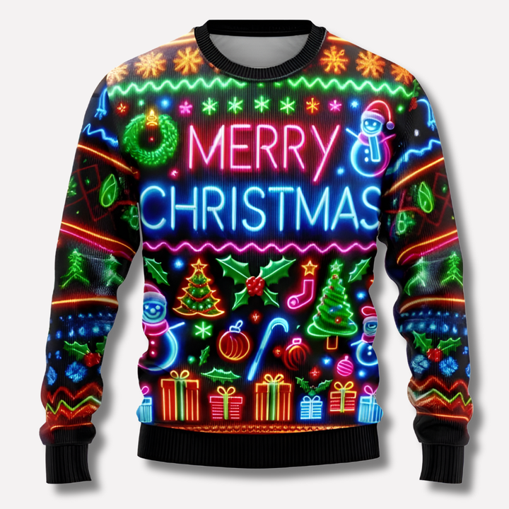 Unisex-Neon-Weihnachtspullover