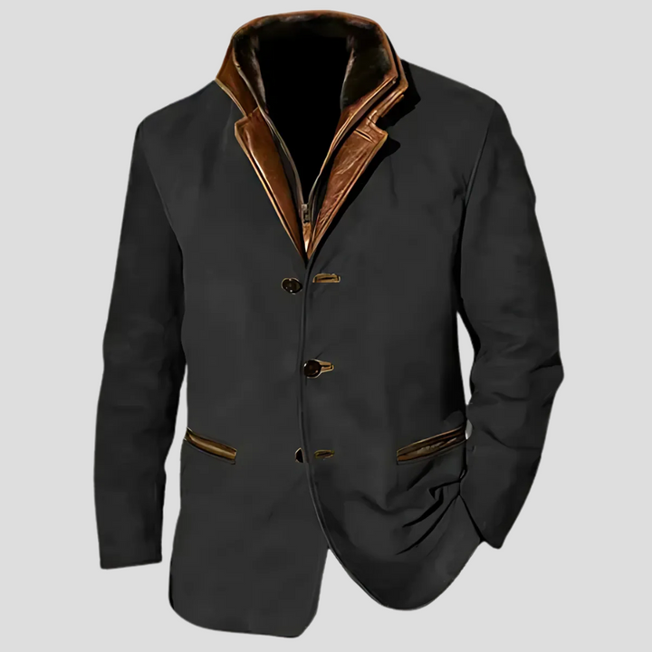 Herrenjacke im Retro-Stil mit kontrastierendem Kragen
