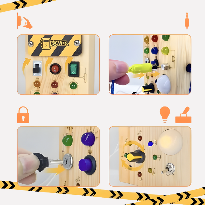 Montessori Busy Board mit LED-Lichtern