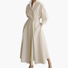 Damen Langarmhemd Kleid mit Taillendetail und Knopfleiste