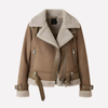 Damenjacke mit plüschigem Innenfutter und verstellbarem Saum