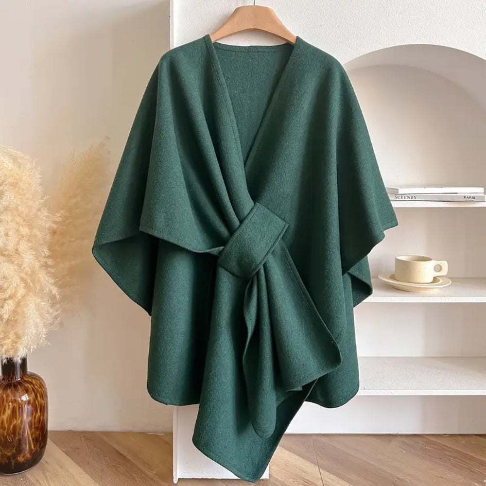 Luxuriöser windabweisender Schal-Mantel für Damen