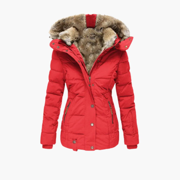 Damenjacke mit geprägter Oberfläche und Verschlüssen