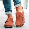 Flache Mules mit Retro-Schnalle für Damen