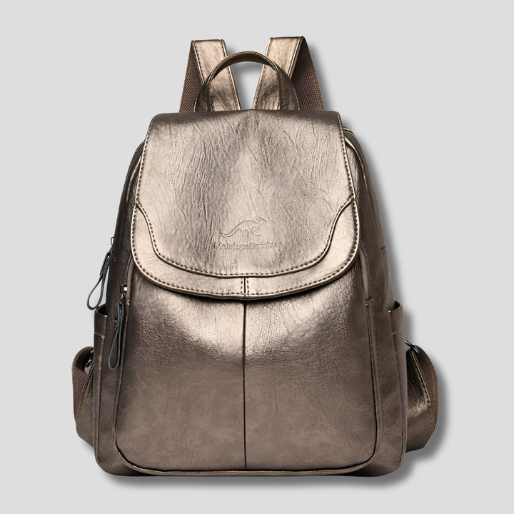 Diebstahlsicherer Lederrucksack für stilbewusste Frauen