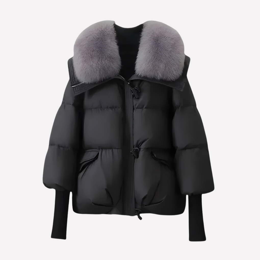 Damen Pufferjacke mit Kunstfellkragen