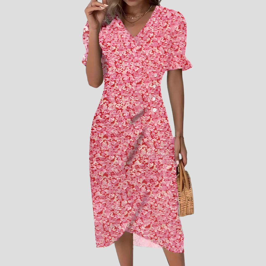 Elegantes Midikleid mit Blumenmuster für Damen