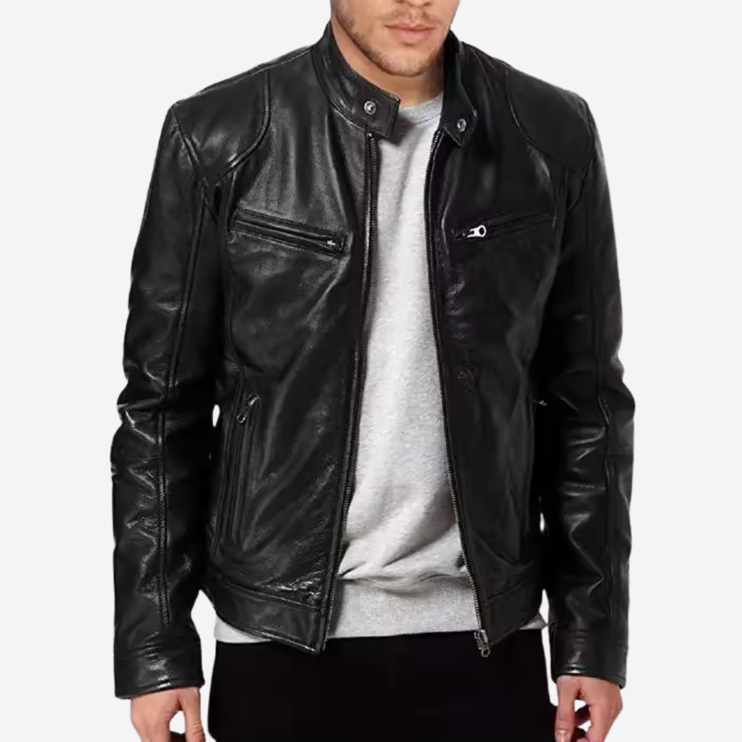 Klassische Herrenjacke aus Leder