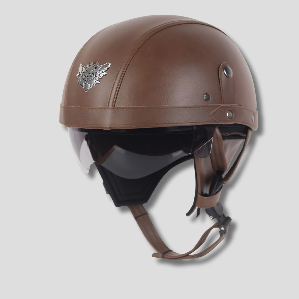 Vintage-Motorradhelm mit ausziehbarem Visier