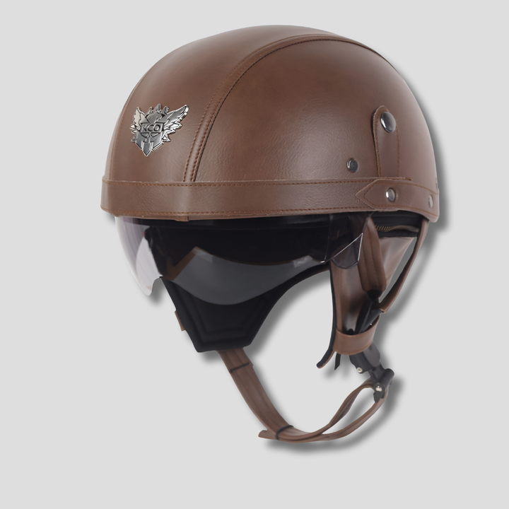 Vintage-Motorradhelm mit ausziehbarem Visier
