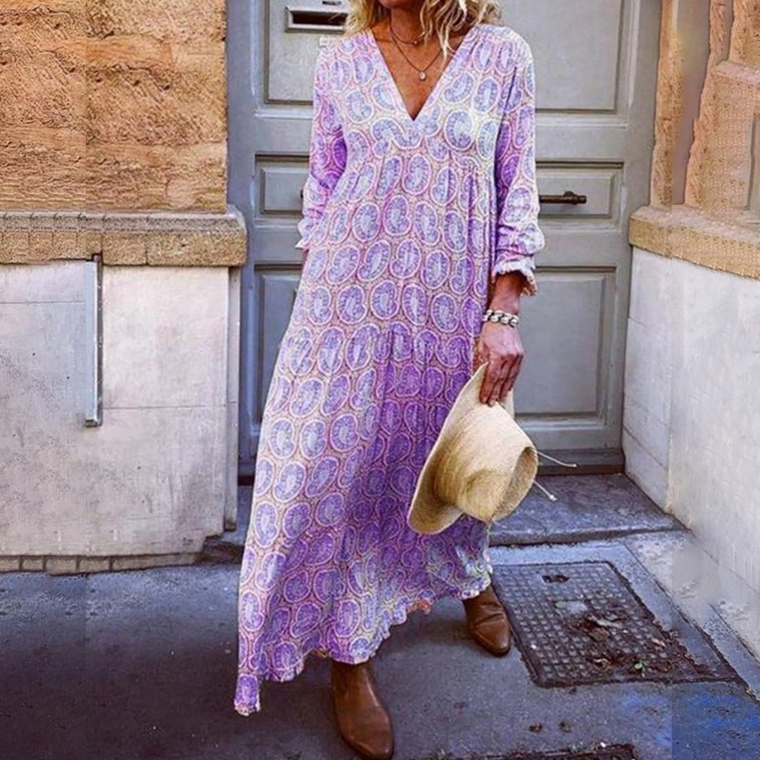 Bohowaves Maxikleid mit geometrischem Muster