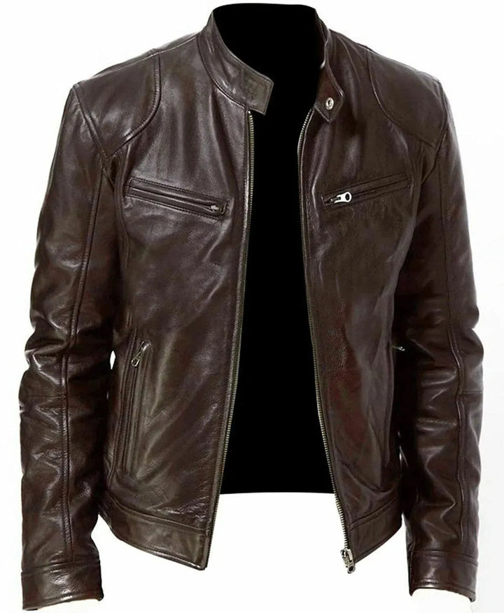 Robuste Motorradjacke aus Leder für Herren