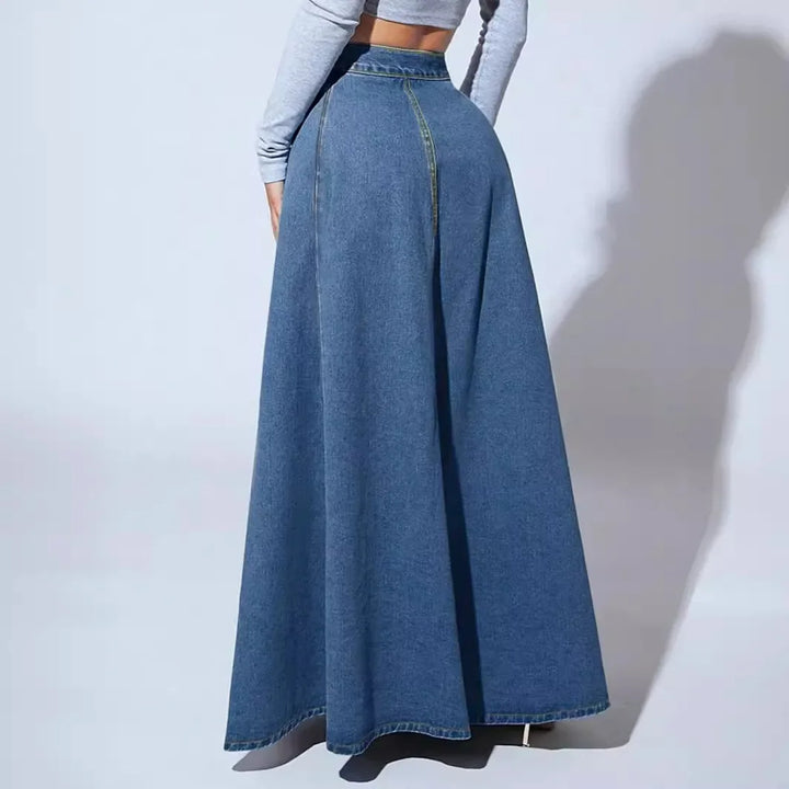 Damen-Jeansrock in A-Linie mit Knopfverschluss